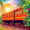 Tropical Sunlit Train Wheels Paint By Numbers