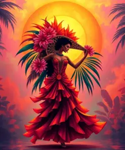 Tropical Sunrise Dance Paint By Numbers