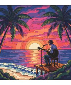Tropical Sunset Blues Musician Paint By Numbers