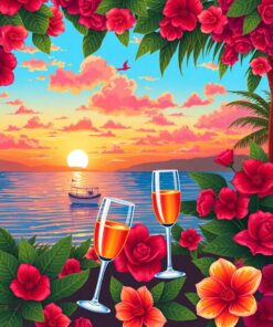 Sunset Champagne Paint Numbers