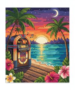 Tropical Sunset Jukebox Serenade Paint By Numbers