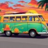 Tropical Surf Bus Dusk Paint By Numbers