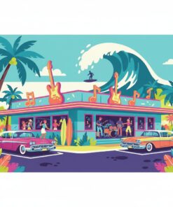 Tropical Surf Rock Diner Paint By Numbers