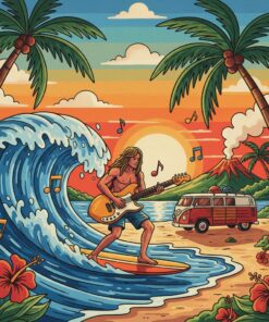 Tropical Surf Rock Pass Paint By Numbers