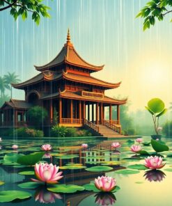 Temple Rainstorm Paint Numbers