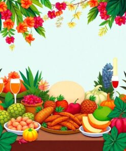 Tropical Thanksgiving Feast Display Paint By Numbers