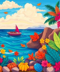 Tropical Thanksgiving Ocean Outlook Paint By Numbers