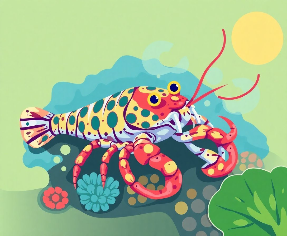 Tropical Tide Pool Crustacean Paint By Numbers Kit completed