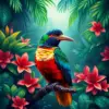 Tropical Trogon Paradise paint by numbers