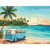Tropical Turquoise Bay Camper Paint By Numbers