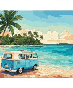 Tropical Turquoise Bay Camper Paint By Numbers