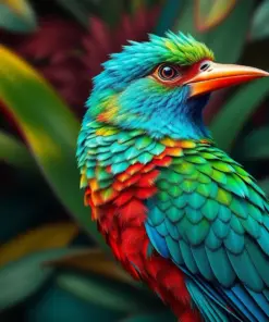 Tropical Turquoise Browed Bird Paint By Numbers