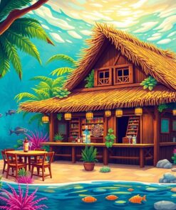 Tropical Underwater Tavern Scene Paint By Numbers