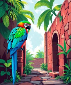 Parrot Ruins Paint Numbers