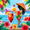 Tropical Valentine Mai Tai Paint By Numbers