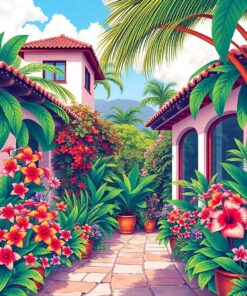 Floral Terrace Paint Numbers