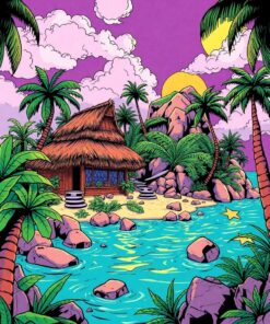 Island Hideout Paint Numbers