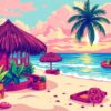 Tropical Vintage Beach Beats Paint By Numbers