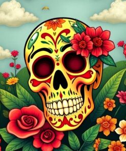 Tropical Vintage Calavera Paint By Numbers