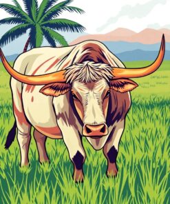 Grazing Bull Paint Numbers