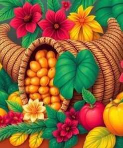 Tropical Vintage Harvest Cornucopia Paint By Numbers