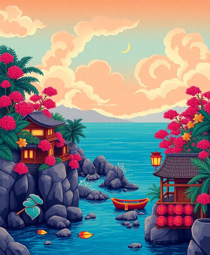 Japanese Coast Paint Numbers Japanese Coast Paint Numbers