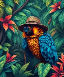 Tropical Vintage Jungle Observer paint by numbers