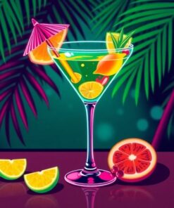 Neon Martini Paint Numbers