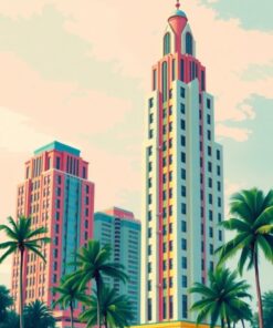 Pastel Towers Paint Numbers