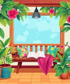 Tropical Vintage Reading Nook Paint By Numbers