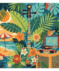 Tropical Vintage Shamisen Melody Paint By Numbers