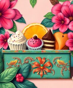 Tropical Vintage Sweets Box Paint By Numbers
