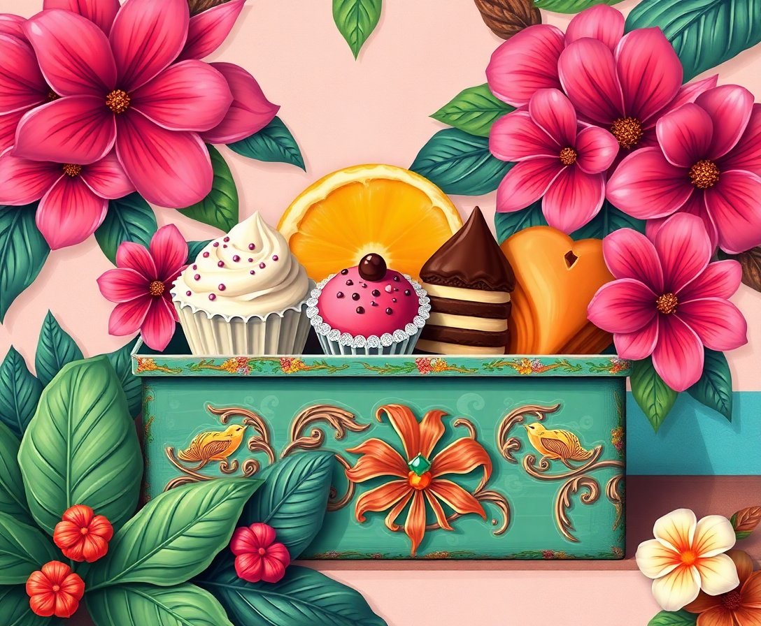 tropical-vintage-sweets-box-paint-by-numbers-kit-vintage-art