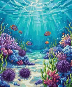 Tropical Violet Urchin Shallows Paint By Numbers