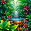 Tropical Watering Trough paint by numbers