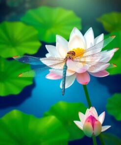 Lotus Dragonfly Paint Numbers