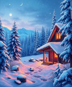 Cabin Glow Paint Numbers