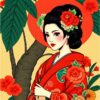 Woodblock Geisha Paint Numbers