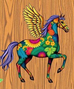 Tropical Woodgrain Celestial Steed Paint By Numbers