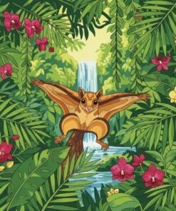 Tropical Woodland Squirrel Glide Paint By Numbers