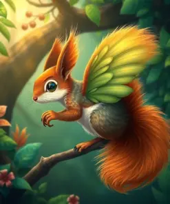 Tropical Woodland Squirrel Glide Paint By Numbers