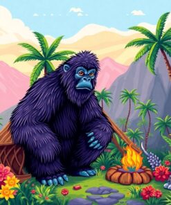 Tropical Yeti Explorer Camp Paint By Numbers