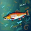 Trout Illustration paint by numbers
