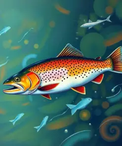 Trout Illustration paint by numbers