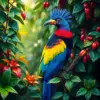 Turaco Among Tropical Vines paint by numbers
