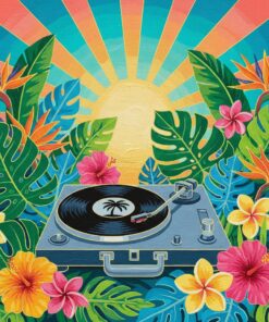 Turntable In Tropical Sun Paint By Numbers