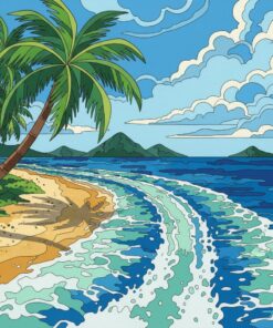 Turquoise Tropical Wake Paint By Numbers