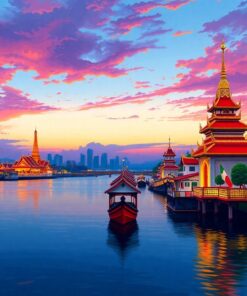 Twilight Over Chao Phraya Paint By Numbers