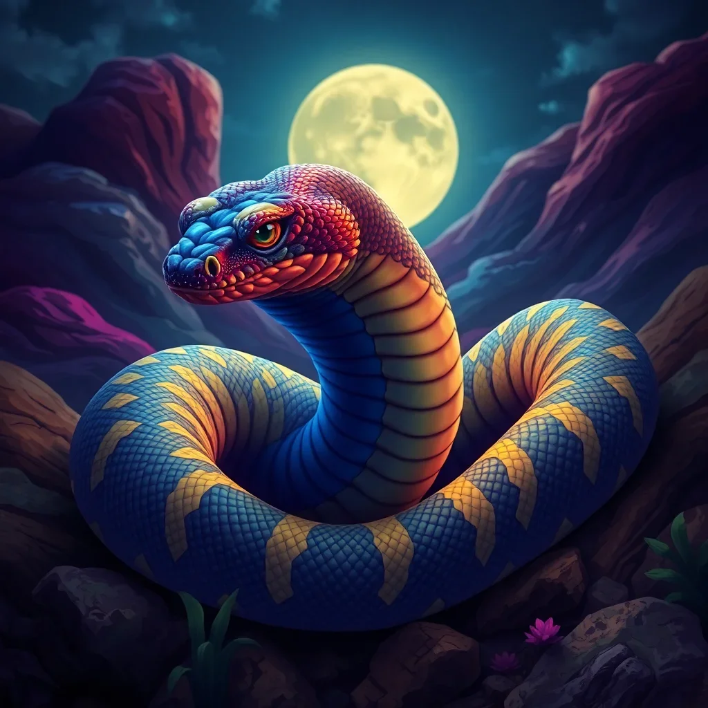 completed artwork display Twilight Serpent paint by numbers