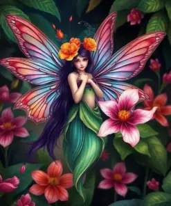 Twilight Tropical Botanical Fairy Paint By Numbers